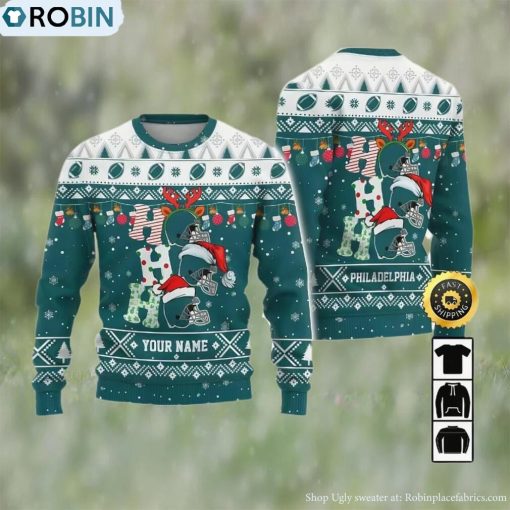 Customized Philadelphia Eagles Ugly Christmas Sweater, Gifts For Fans Football Nfl