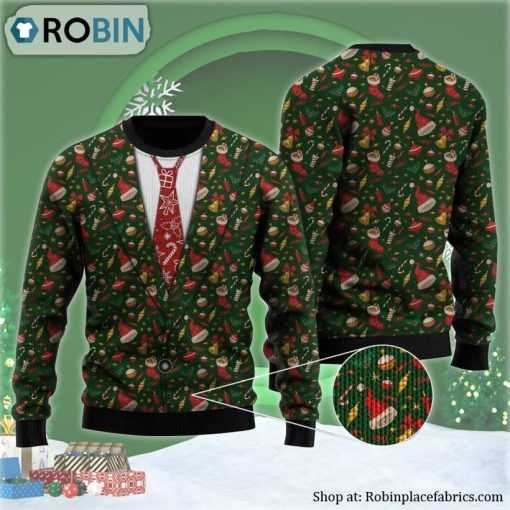Cute Christmas Seamless Pattern Ugly Christmas Sweater
