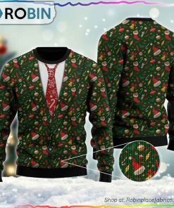 Cute Christmas Seamless Pattern Ugly Sweater