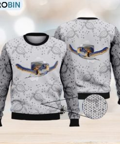 Cute Colorful Turtle 3D Full Print Ugly Sweater Christmas Gift Sweater Cute Colorful Turtle 3D Full Print Ugly Sweater Christmas Gift Sweater