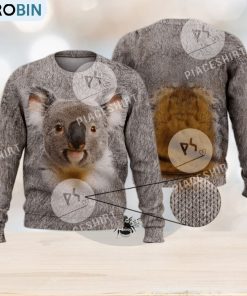Cute Funny Koala Wild Animal Koala Bear 3D Full Print Ugly Sweater Christmas Gift Sweater