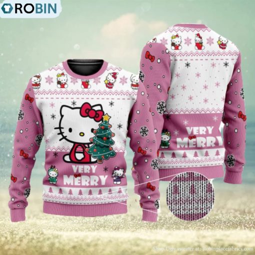 Cute Hello Kitty 3D All Over Printed Ugly Christmas Sweater Christmas Gift For Family