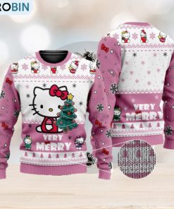 Cute Hello Kitty 3D All Over Printed Ugly Christmas Sweater Christmas Gift For Family Cute Hello Kitty 3D All Over Printed Ugly Christmas Sweater Christmas Gift For Family