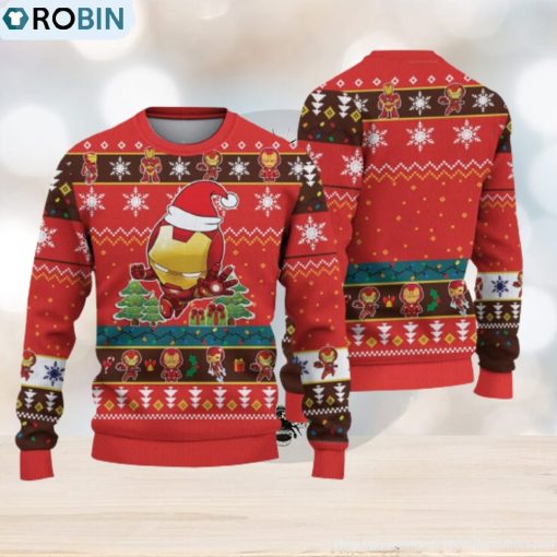 Cute Iron Man Christmas Christmas Gift For Holiday I Love You 3000 3D Ugly Christmas Sweater