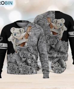 Cute Koala Flower Funny 3D Full Print Ugly Sweater Christmas Gift Sweater