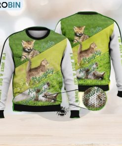Cute Naughty And Need A Good Owner Full Print For Cat Lovers 3D Ugly Sweater Christmas Gift Sweater