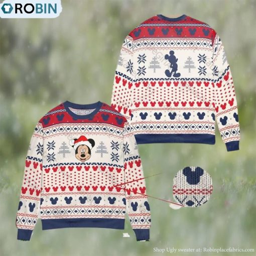 Cute Santa Mickey Christmas Ugly Sweater Gift For Disney Fan