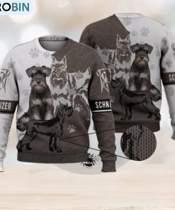 Cute Schnauzer Trending 3D Full Print Ugly Sweater Christmas Gift Sweater