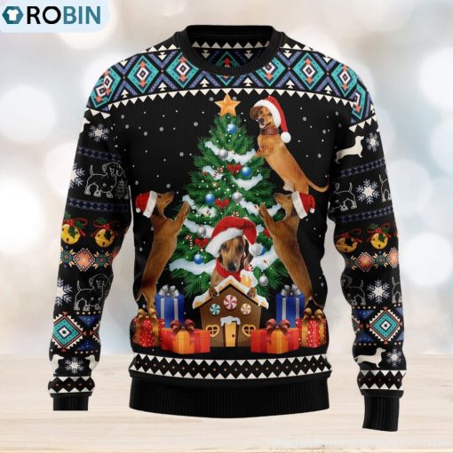 Dachshund Group Tree Ugly Christmas Sweater Thankgiving Gift Men Women