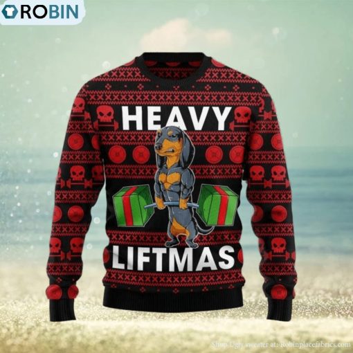 Dachshund Heavy Liftmas Ugly Sweater For Christmas