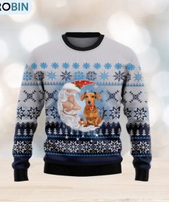 Dachshund Love Santa Moon Ugly Christmas Sweater Gift Men Women