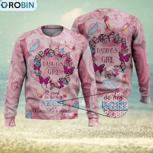 Daddy’S Girl Dad Is My Angel 3D Full Print Ugly Sweater Christmas Gift Sweater