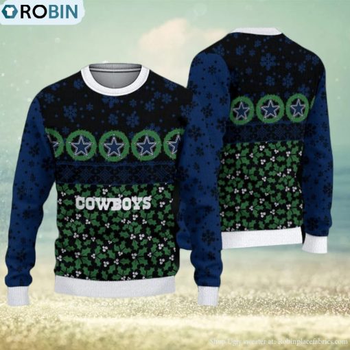Dallas Cowboys Christmas Pattern 3D Candle Ugly Sweater