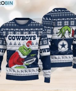 Dallas Cowboys Grinch Stolen Ugly Christmas Sweater Football Fan – Dallas Cowboys Christmas Sweater