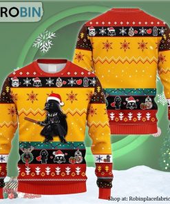 Dark Vader Christmas Light Ugly Christmas Sweater