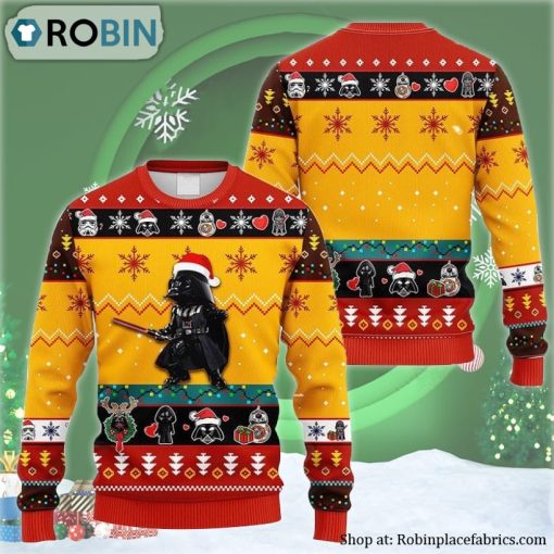Dark Vader Christmas Light Ugly Christmas Sweater
