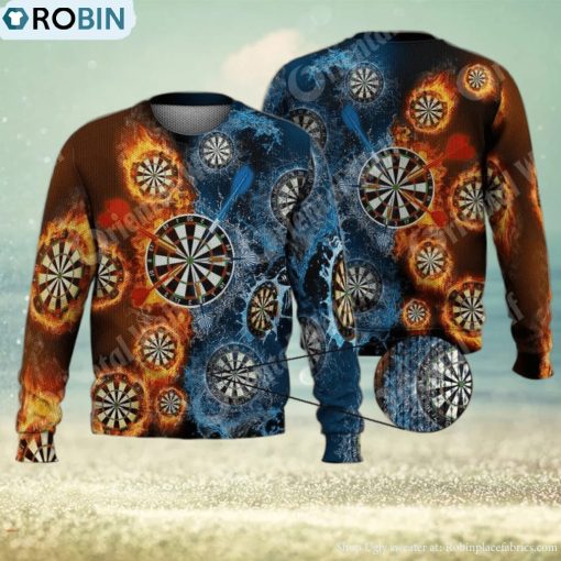 Dart Board Darts Throw Game 3D Full Print Ugly Sweater Christmas Gift Sweater