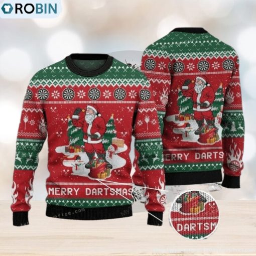 Dart Lovers Gift Merry Dartsmas Womens Ugly Sweater