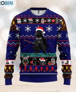 Darth Vader Blue 1 Thanksgiving Women Mens Ugly Christmas Sweater
