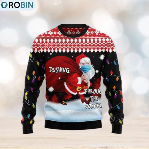 Dashing Through The Corona Ugly Christmas Sweater Gift Men Women