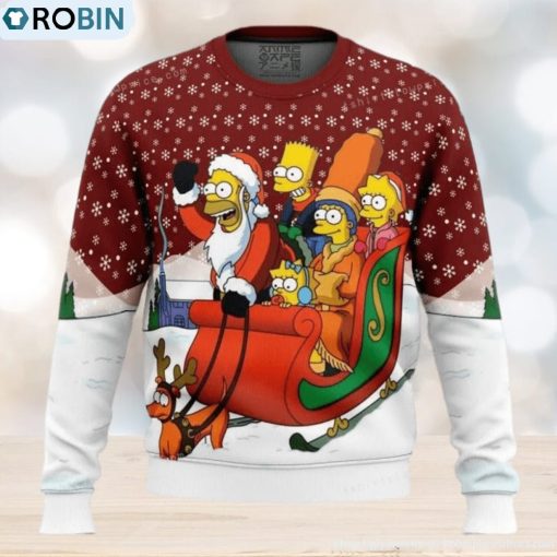 Dashing Through The Snow The Simpsons Womens Ugly Sweater