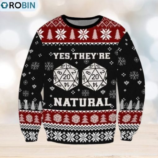Dd Yes They Are Natural Dungeon And Dragons Initiative Galaxy Dragon Dice Gaming Ugly Sweater Party