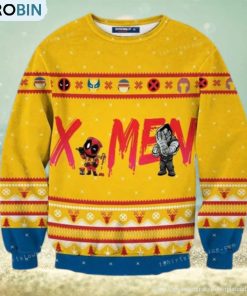 Deadpool And X men The New Mutants Marvel Christmas Ugly Sweater Mens