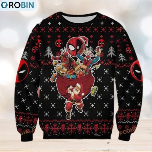 Deadpool with Spider Man Marvel Ugly Christmas Sweater