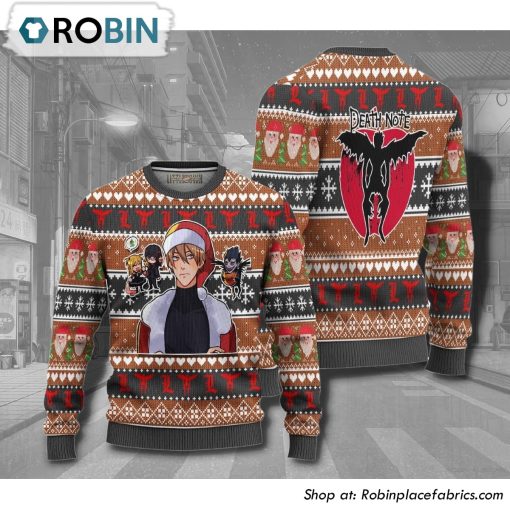 Death Note Light Yagami Anime Christmas Ugly Sweater