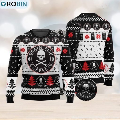 Death Wish Coffee Drinking Lovers Ugly Christmas Sweater Christmas Gift