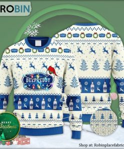 Deep Eddy Vodka Reindeer Snowy Night Ugly Christmas Sweater