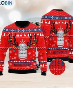 Deer Budweiser Ugly Christmas Sweater