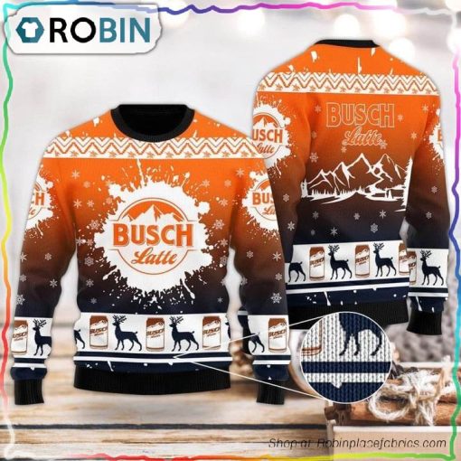 Deer Busch Latte Christmas Ugly Sweater