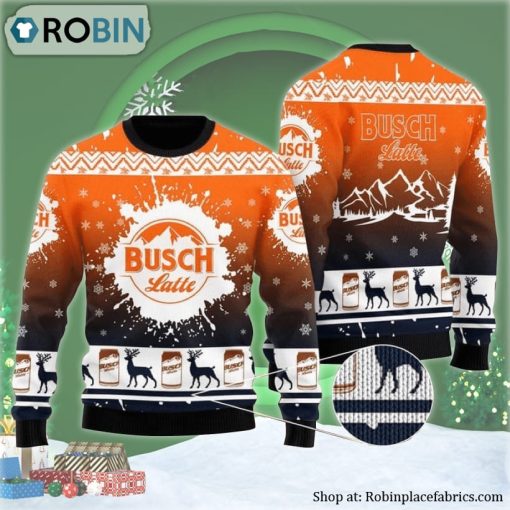 Deer Busch Latte Ugly Christmas Sweater