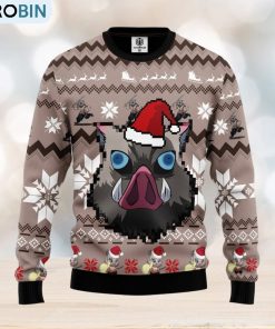 Demon Slayer Kimetsu No Yaiba Hashibira Inosuke Thanksgiving Women Mens Ugly Christmas Sweater Demon Slayer Kimetsu No Yaiba Hashibira Inosuke Thanksgiving Women Mens Ugly Christmas Sweater