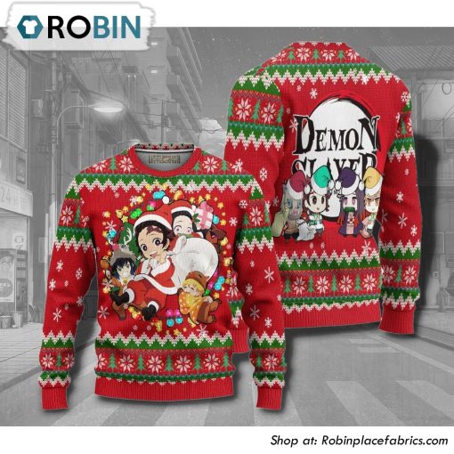 Demon Slayer Main Characters Anime 3D Printed Ugly Christmas Sweater