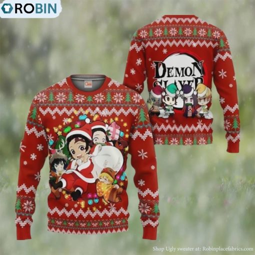 Demon Slayer Ugly Christmas Sweater Kimetsu No Yaiba Xmas Gift