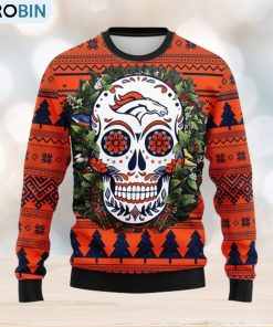 Denver Brocos Skull Flower Ugly Christmas Ugly Sweater