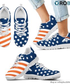 Denver Broncos America Flag Full Stars Stripes Pattern Sneaker Denver Broncos America Flag Full Stars Stripes Pattern Sneaker