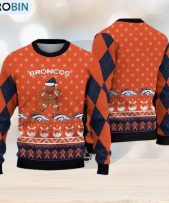 Denver Broncos Christmas Gingerbread Man Ugly Sweater For Men Women