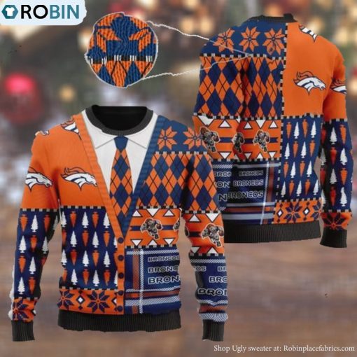 Denver Broncos NFL American Football Team Cardigan Style 3D Men And Women Ugly Sweater