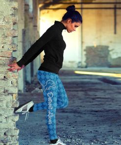 Detroit Lions Caro Seamless Pattern Womens Sports, Running Leggings