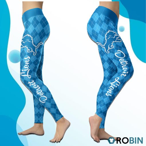 Detroit Lions Caro Seamless Pattern Womens Sports, Running Leggings