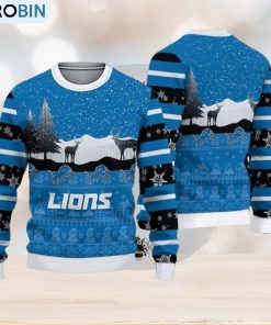 Detroit Lions Christmas Reindeers Pattern Ugly Sweater For Men Women Detroit Lions Christmas Reindeers Pattern Ugly Sweater For Men Women