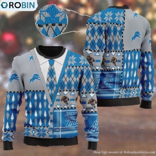 Detroit Lions NFL American Football Team Cardigan Style 3D Men And Women Ugly Sweater Days2