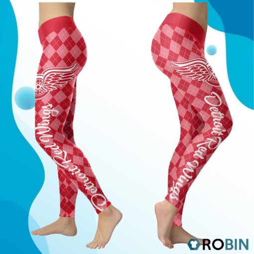 Detroit Red Wings Caro Seamless Pattern Womens Sports, Running Leggings
