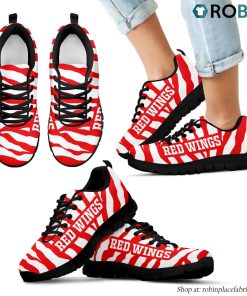 Detroit Red Wings Tiger Skin Stripes Pattern Printed Breathable Running Shoes Detroit Red Wings Tiger Skin Stripes Pattern Printed Breathable Running Shoes