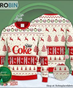 Diet Coke Reindeer Snowy Night Ugly Christmas Sweater