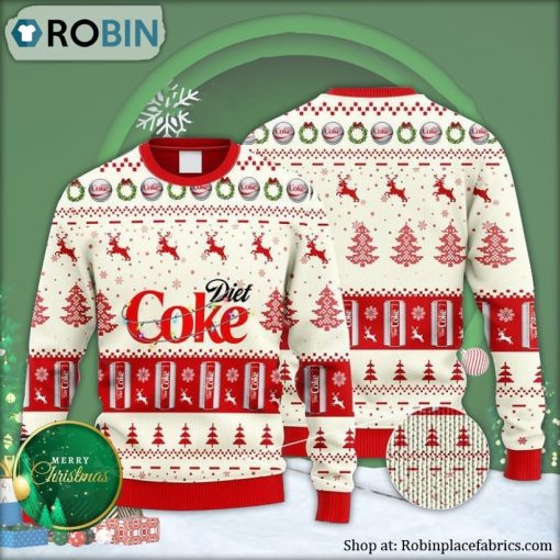 Diet Coke Reindeer Snowy Night Ugly Christmas Sweater
