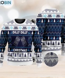 Dilly Dilly Bud Light Beer 3D All Over Printed Ugly Christmas Sweater Christmas Gift For Family